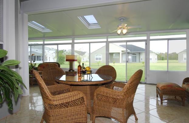 Solid Straight Roof with Skylights